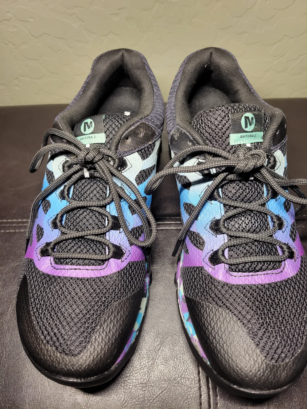 Merrell Antora 2 Women's Black with Blue & Purple Running Shoes Size 10